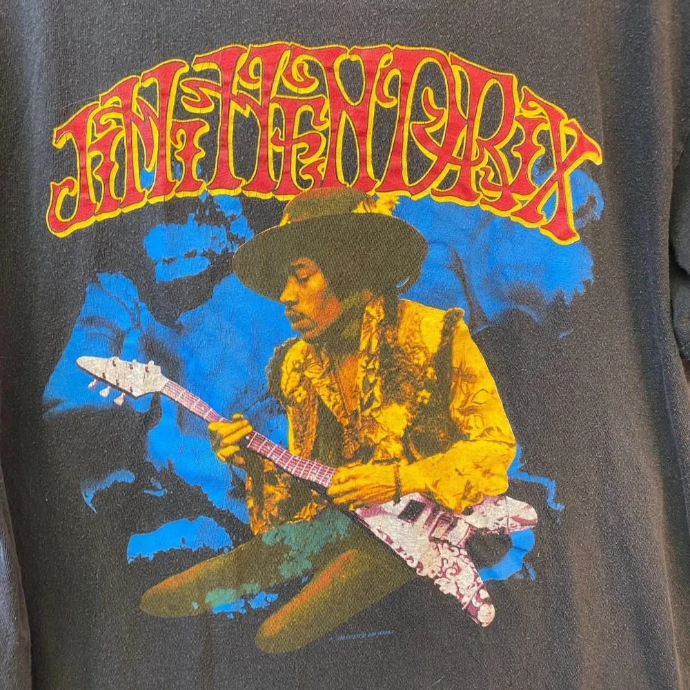 Vintage Hanes Men's Jimi Hendrix T Shirt XL Rock Express Guitar Greats